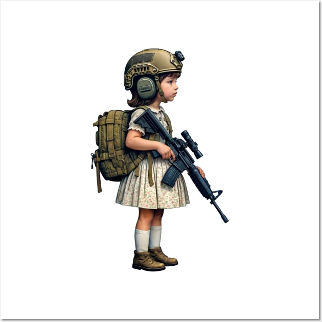 The Little Girl and a Toy Gun Wall Art by Rawlifegraphic